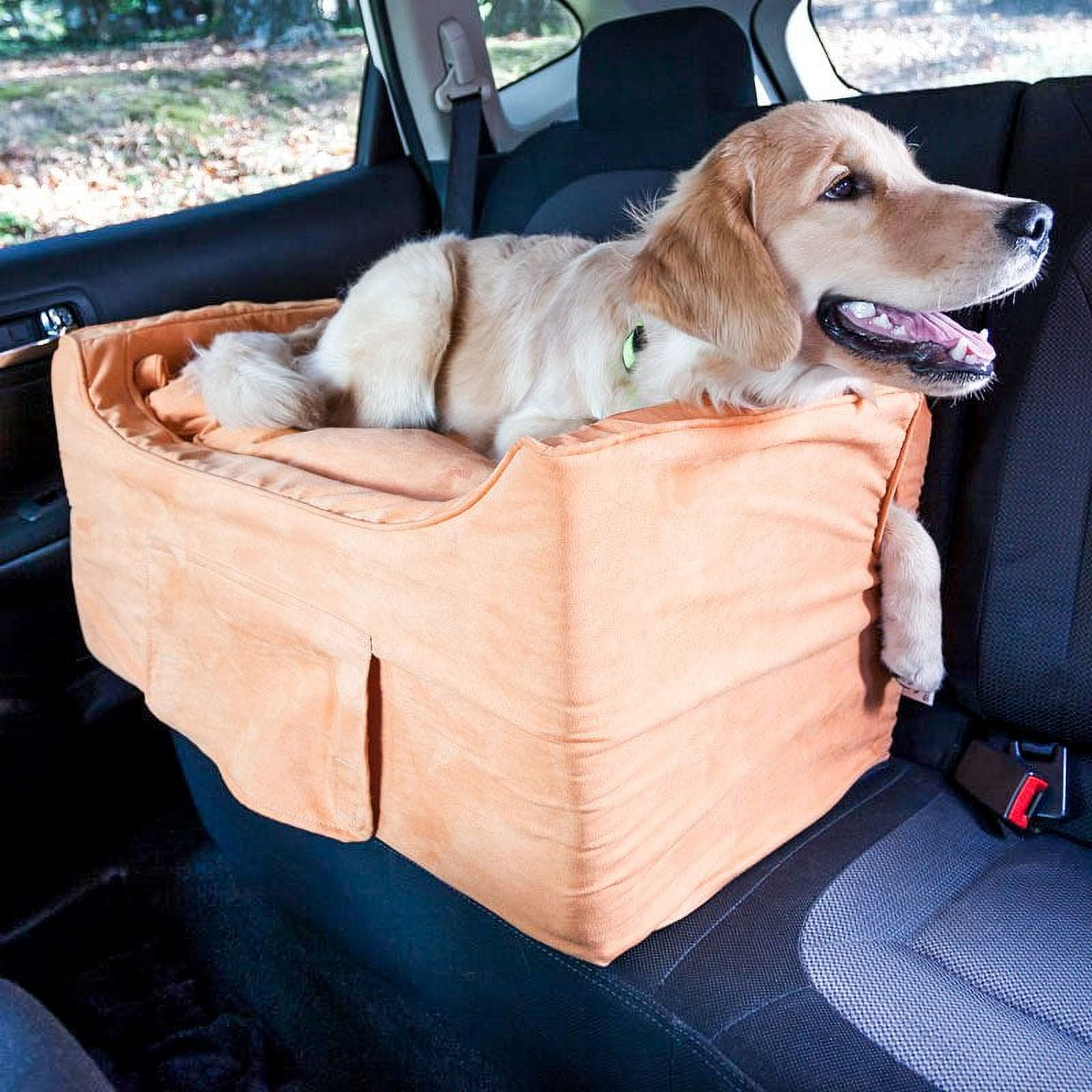 Snoozer Luxury Lookout Booster Seat for Large Dogs with Storage Tray, 34 lb Limit