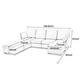 thumbnail image 5 of Merluxy Sectional Couch, U Shaped with 3 Ottomans, 7 Seats Couch for Living Room, Beige Chenille, 5 of 5