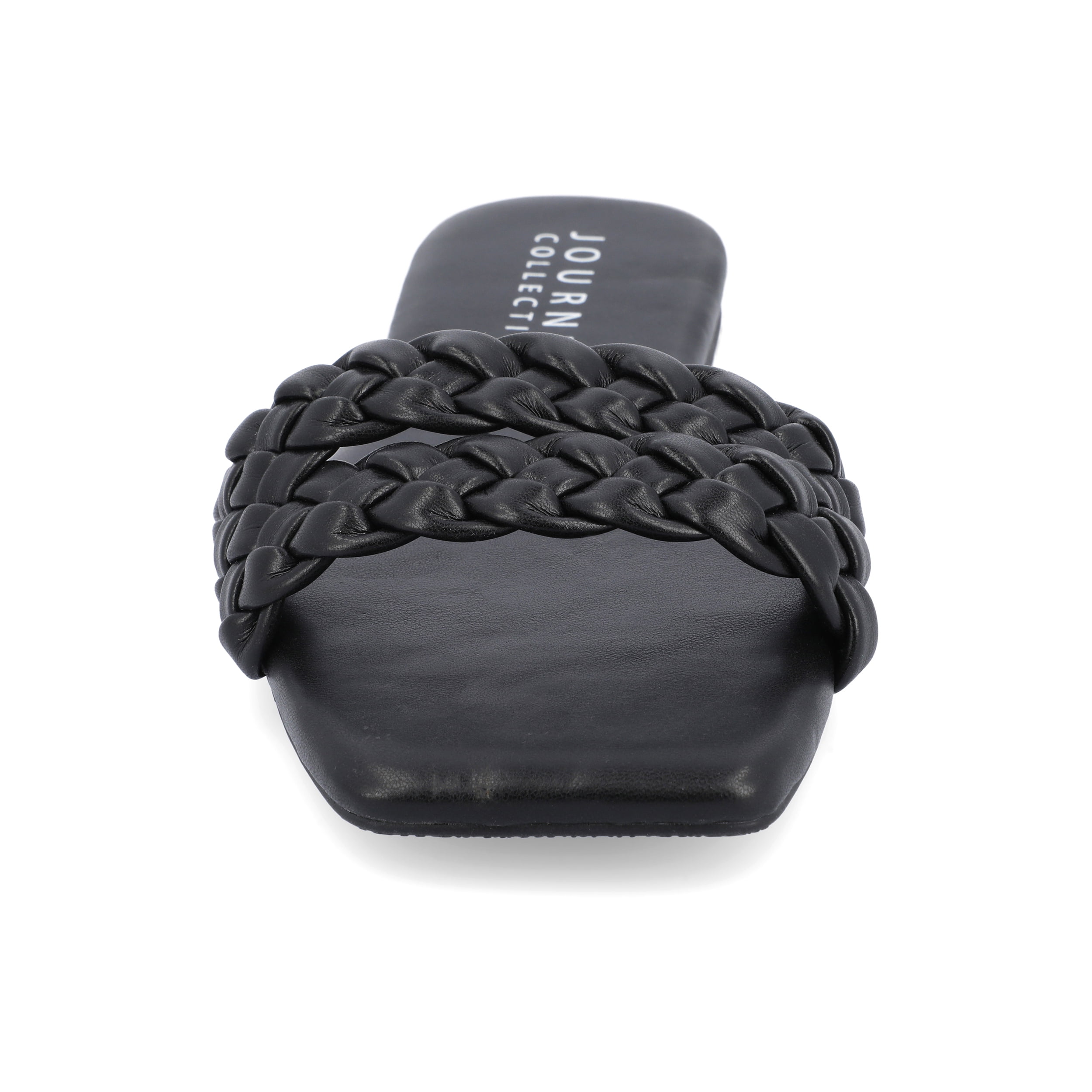 Journee Womens Sawyerr Dual Braided Band Flat Sandals, Widths Available