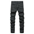 thumbnail image 5 of Keevoom Boys Dress Pants School Uniform Plaid Chino Skinny Fit Stretch Fashion Pants, 5 of 5