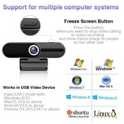 ZIQIAN 4K/8MP HD Webcam - Desk Top Camera/Gaming PC Camera/Pro Streaming Web Camera/ Xbox Camera/Webcam with Microphone with Privacy Cover and Tripod-Black