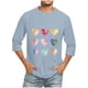 thumbnail image 1 of Camisas de Manga Larga para los Hombres Día de San Valentín Impresión Cuello Redondo Moda Casual, Mezcla de Poliéster de Lino de Algodón para Primavera Verano, 1 of 1