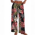 thumbnail image 5 of KLHDSF Women's Pants Elastic Waist Striped Lightweight Palazzo Pants for Women Casual Lounge Wide Leg Pants Hot Pink XL, 5 of 6