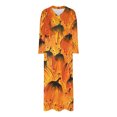 thumbnail image 4 of Qiopertar Vente de Liquidation Robe Longue Imprimée Surdimensionnée Décontractée à Manches Courtes Col en V Longueur Genou Offres de la Semaine Moins de 5$, 4 of 5