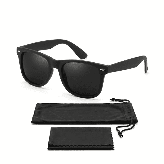 Polarized Anti Glare Sunglasses for Men Women, UV400 Protection Driving Glasses Black Frame