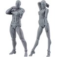 thumbnail image 3 of Human Mannequin Man and Woman Set Human Postures Action Toy Artists Action Figure Model for Sketching, Painting, Drawing, Artist(Woman,Grey), 3 of 7
