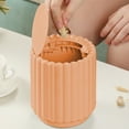 thumbnail image 4 of Mini Desktop Trash Can, Press-Type Countertop Wastebasket with Lid, Small Plastic Garbage Can Plastic Garbage Bin for Bathroom Bedroom Living Room Dressing Table 5.1x6 Inch, 4 of 6