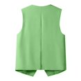 thumbnail image 5 of Sopiago Women's Sleeveless Blazer Vest Single Breasted Fashion Casual Open Front Work Vest Tops Outwear With Pockets Light Green,S, 5 of 6