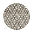thumbnail image 2 of Teppich Homes Handmade Round Geometric Pattern Rug 15x15 - Black and Cream Tufted Wool Carpet for Living Room And Hallway, 2 of 7