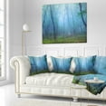 thumbnail image 3 of Designart Dark Foggy Forest Trees - Landscape Photography Throw Pillow - 18x18, 3 of 5