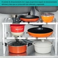 thumbnail image 2 of Estante de Almacenamiento Debajo del Fregadero de Cocina - Organizador Bajo Fregadero, Estante de Gabinete para Baño Cocina, Ajustable y Ampliable, 2 Niveles con 10 Paneles Removibles (Blanco), 2 of 4