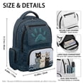 thumbnail image 4 of FKELYI Cartoon Cat Blue Print Kids Backpack 17 Inch Spacious Schoolbag with Multi-Pockets Lightweight School Bookbag Casual Daypack for Elementary Student, 4 of 7