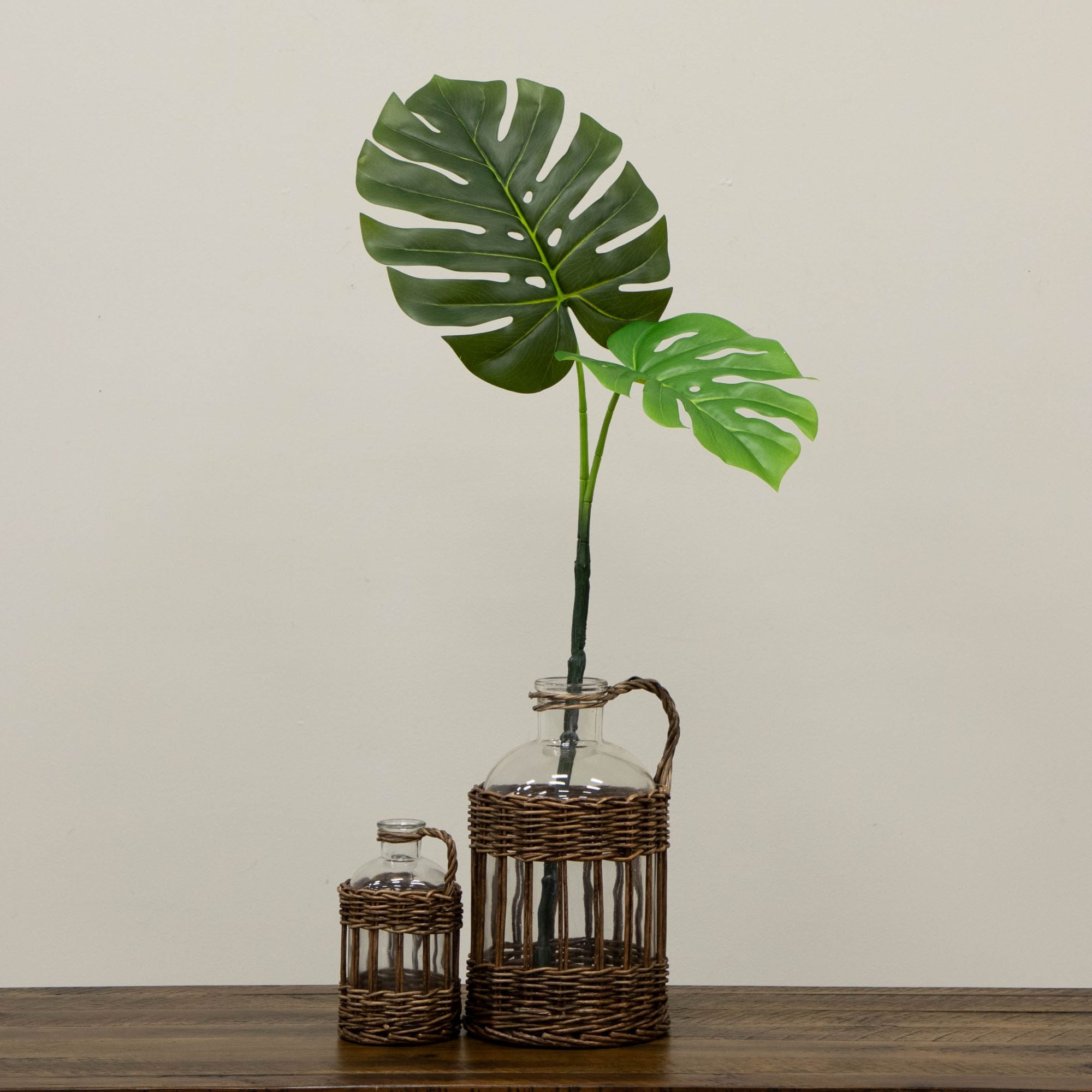 (2 pack) Mainstays 26"H Artificial Indoor Green Swiss Monstera Stem
