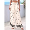thumbnail image 5 of Women'S Wide Leg Palazzo Pants Boho Floral Trousers Flowy Beach Vacation Clothes Resort Wear Color XXL, 5 of 9