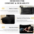 thumbnail image 3 of L Shaped Modular Sectional Sofa, 156.6" Comfy Corduroy Cloud Couch with Movable Ottoman, Deep Seat 4 Seater Sofa Set, Modern Convertible Sofa Couches for Living Room, Apartment, Black, 3 of 9