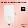 thumbnail image 3 of Sparkle and Bash 100 Pack Gold Foil Napkins - Initial Letter B White Monogram Paper for Wedding Reception and Table Decorations (4 x 8 In), 3 of 7
