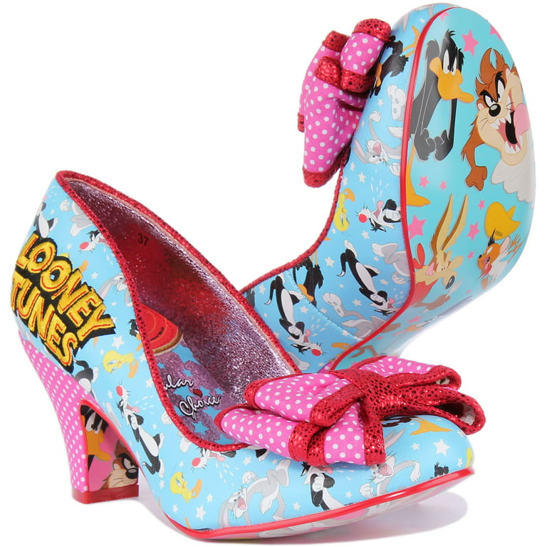 Irregular Choice Banjo Time Women's Mid Heel Shoes With Bow In Blue Size 9