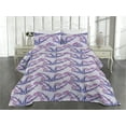 thumbnail image 2 of Ambesonne Dreamy Floral Quilted Coverlet 3 Pcs, Leafy Tulip Pattern, Queen Size, Pale Fuchsia Indigo, 2 of 4