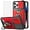 Red, variant on Design for iPhone 14 Pro Phone Case with Screen Protector Card Holder Stand Kickstand Heavy Duty Slim Shockproof Hybrid Rugged Drop Protective Cover for iPhone14pro Women 6.1 inch Rose Gold