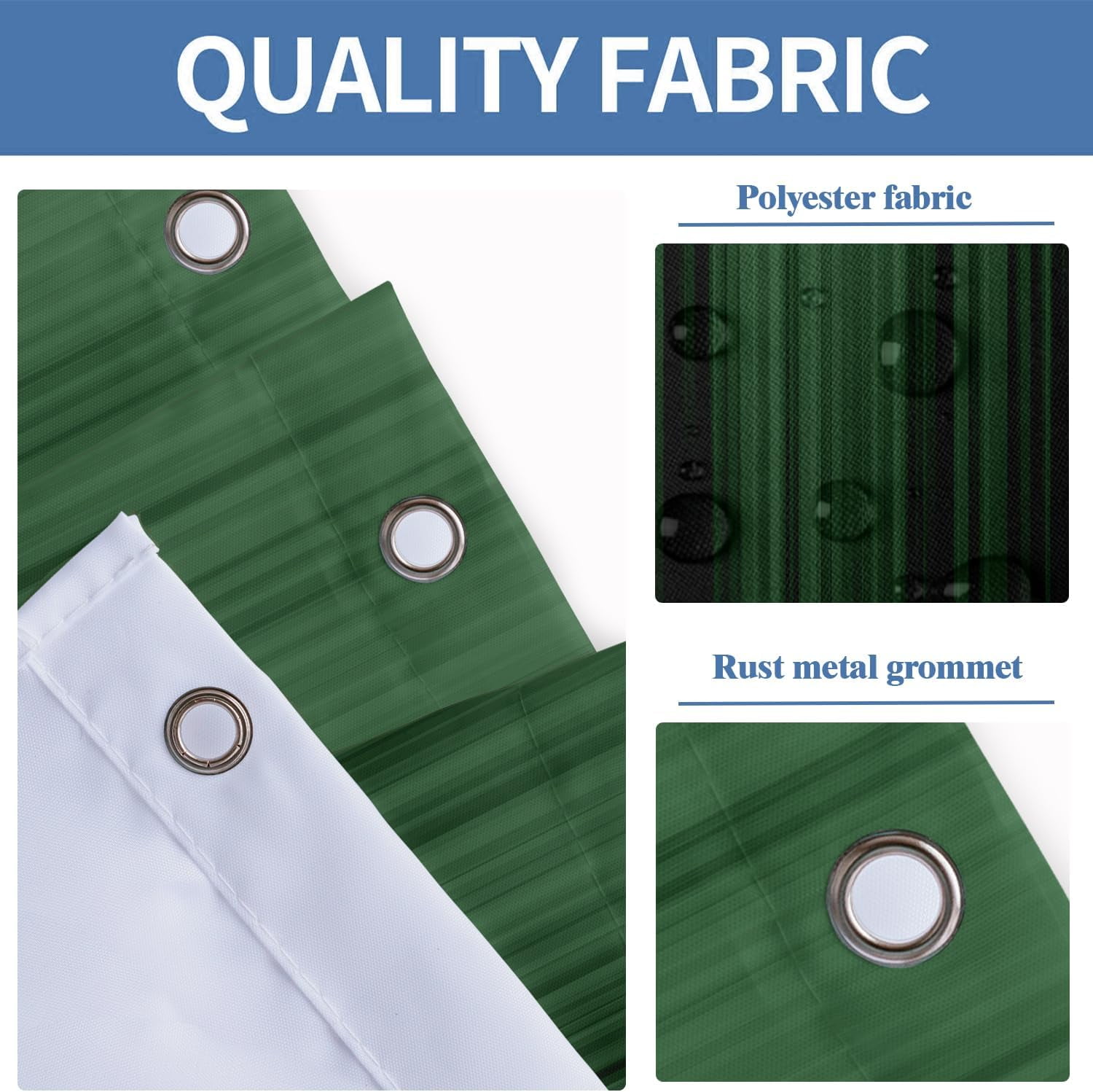 4 Piece Green and Black Shower Curtain Set Ombre Abstract Striped Mens Gothic Boys Modern 72Wx72L Curtains Decor with Non-Slip Rugs, Toilet Lid Cover and Bath Mat Bathroom Accessories
