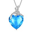 thumbnail image 1 of Juwaliy Collar de Libélula Corazón Collar de Piedra de Nacimiento de Marzo Aguamarina Dije de Plata Esterlina 925 Joyería Azul Regalos para Mujeres Cumpleaños Navidad Día de la Madre, 1 of 10