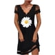 thumbnail image 1 of Moda mujer Sexy Casual Wave-Cuello estampado vestido ahuecado manga Mini vestido Fridja  qw4795, 1 of 1
