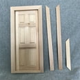 thumbnail image 3 of Jiandong diy wood door DIY Solid Wood Door Mini Furniture Model White Blank with Lines for Mini House Decoration(7.09X3.35X1.18Inch), 3 of 10