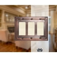 thumbnail image 4 of Monarch Abode Antique Copper Architectural Triple Rocker Decorative Wall Plate Switch Plate Outlet Cover, 3 Gang, 4 of 10