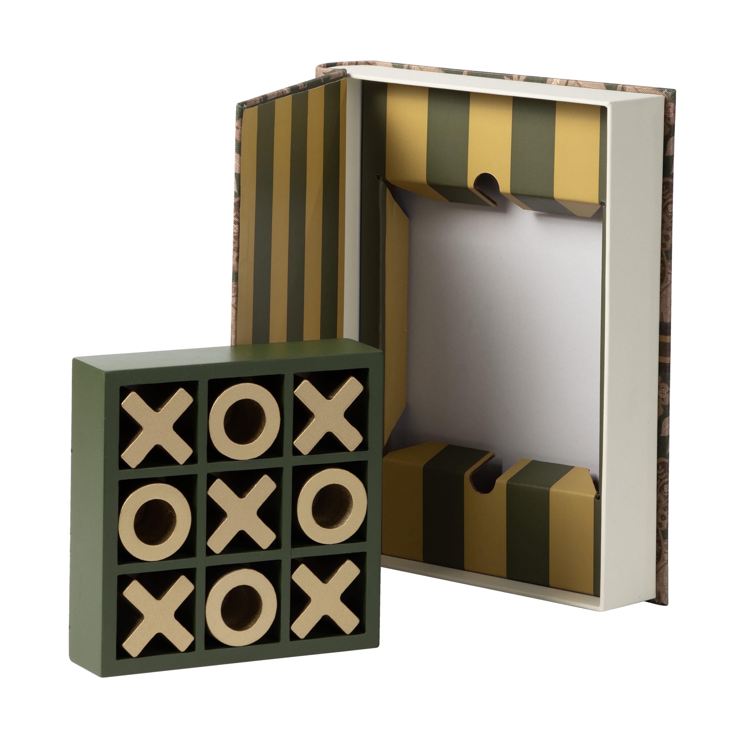 Home Decor Collection Sterling & Noble Home Green Floral Tic Tac Toe Game Set Book