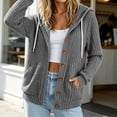 thumbnail image 6 of AnuYalue Button Up Hoodies for Women Lightweight Ribbed Long Sleeve Cardigan Sweater Jacket with Pockets, 6 of 9