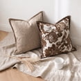 thumbnail image 7 of Pentantan Decorative Throw Pillow, 18"x18" Soft Couch Pillows with 2-Pack Inserts, Boho Floral Cushion for Sofa Living Room Bedroom, Brown, 7 of 7