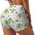thumbnail image 2 of Sigee Dinosaur on Excavator Print Women's High Waist Workout Shorts - Squat Proof, Tummy Control, Yoga and Gym Activewear-Small, 2 of 9