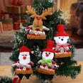 thumbnail image 1 of CREATITOY 4 Pcs Knitted Christmas Tree Ornaments Standing Design Xmas Holiday Decorations for Home Party plies, 1 of 8
