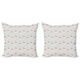 thumbnail image 1 of Ambesonne Flamingo Throw Pillow Cover 2 Pack, Botanical Flourish, 24", Seafoam Coral White, 1 of 2