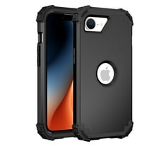 Mantto Compatible with iPhone 16e Case, 3 Layer Hybrid Hard PC Soft Silicone Heavy Duty Shockproof Bumper Protective Phone Case Cover for iPhone 16e, Black