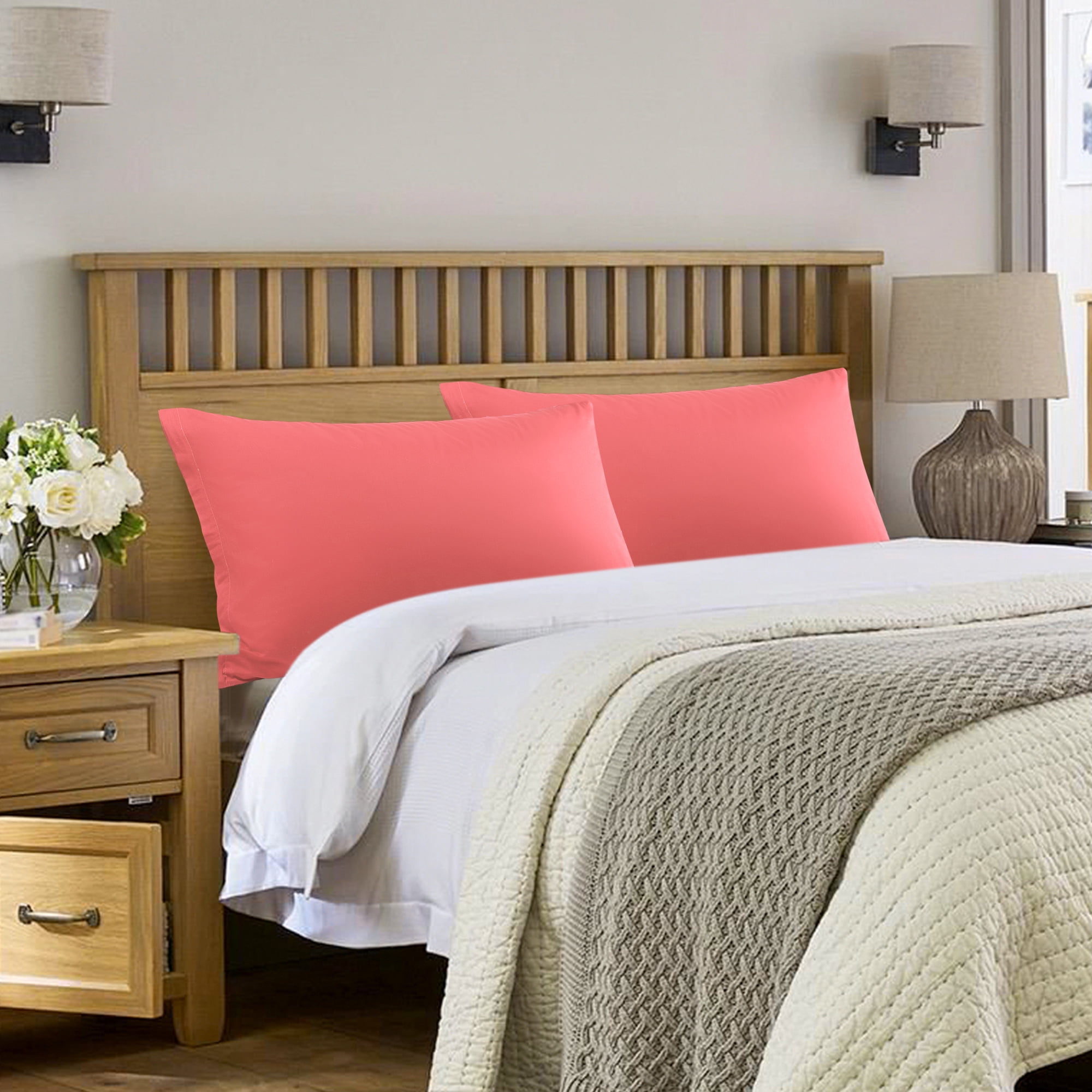 PiccoCasa Zippered Pillow Cases Cover Pillowcases Egyptian Cotton Pack