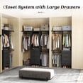 thumbnail image 6 of YOUDENOVA 5FT Wood Closet System with 3 Drawers, 59 Inches Wood Closet Organizer System, Walk-in Closet Built In System Tower with Shelves, Closet Wardrobe Clothes Garment Rack, Black, 6 of 14