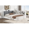 thumbnail image 6 of Full Size Wood Platform Bed with Storage, White, Bedroom, 6 of 25