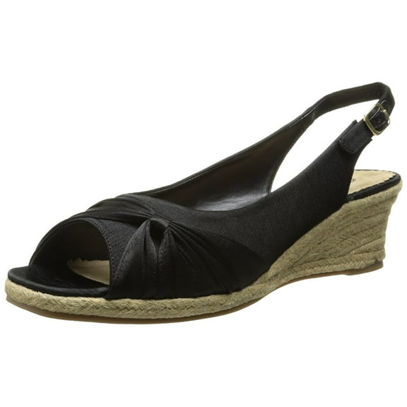 Bella Vita Women's Sangria Too Espadrille Sandal, Black Silk, 6.5 N US