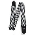 thumbnail image 2 of Perri's Leathers 2" Polyester Guitar Strap with Leather Ends, White And Black Checker, 2 of 8