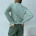 thumbnail image 7 of Jalioing Striped Shirt for Women Casual Ladies Top Spring Long Sleeved Dropped Shoulder Loose Stripe Tops (Medium, Green), 7 of 7