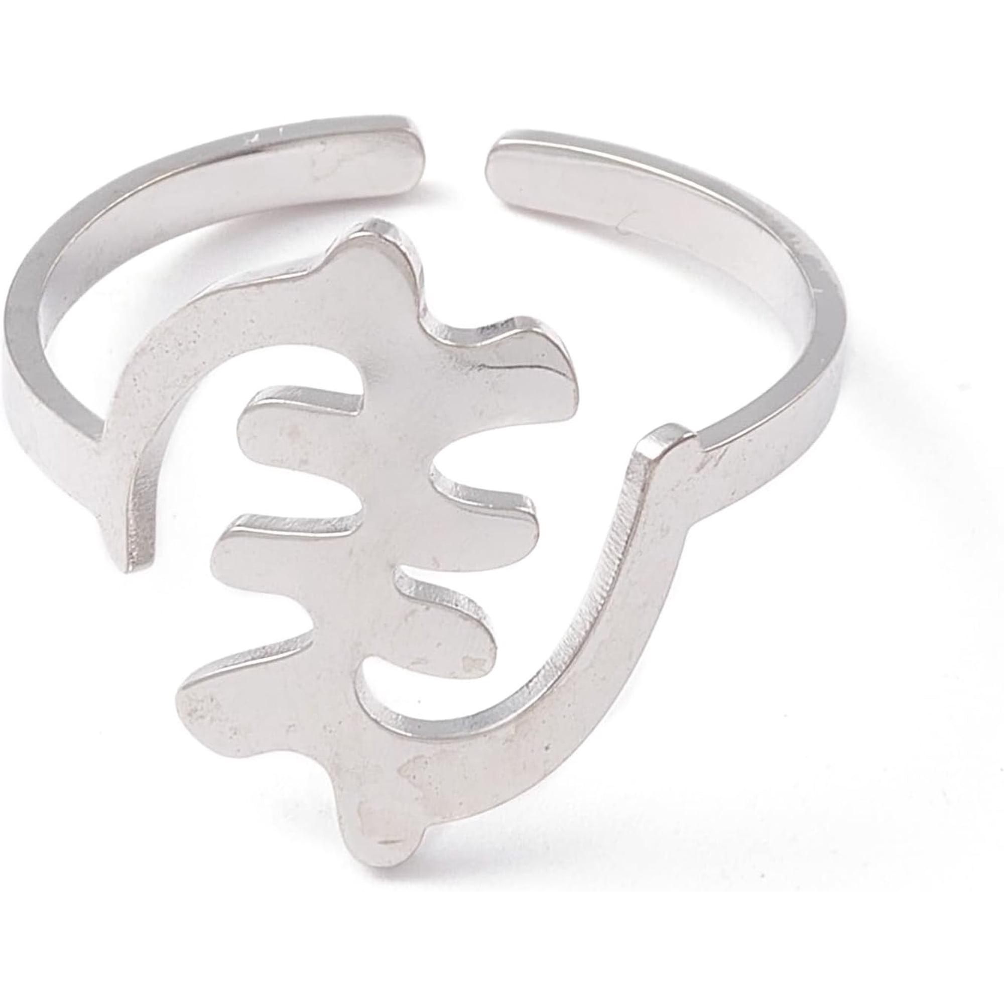 5Pcs Fishbone Personalized Cuff Ring Promise Rings for Women Anniversary Birthday Trendy Gift US Size 9(18.9mm)