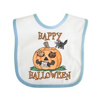 Inktastic Happy Halloween Kittens in a Pumpkin Boys or Girls Baby Bib