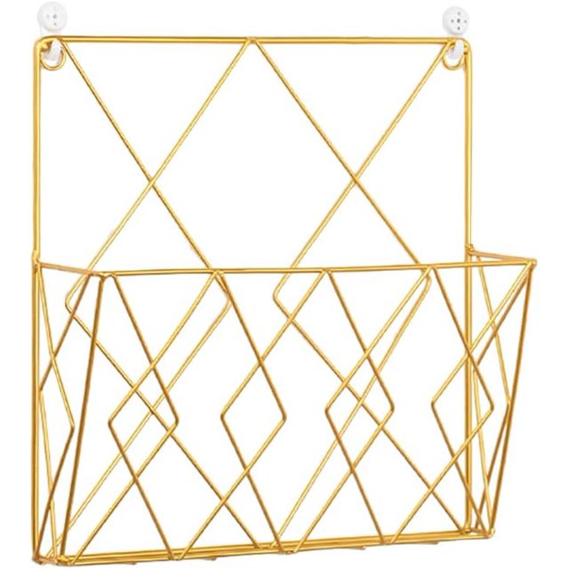 Wall Mounted Magazine File Rack Organizer, Hanging Document Rack, Metal Wire Wall Mounted Magazine Folder Holder Rack for Magazines Novels Recipes