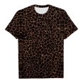 thumbnail image 4 of Bibifish Womens T-Shirt Black Gold Glitter Leopard Print Short Sleeve Crew Neck tee Casual Party Nights Club Outings Glamorous Trendy Top, 4 of 4