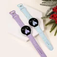 thumbnail image 4 of 20mm Castle Floral Engraved Band for Samsung Galaxy Watch 7 6 5 4 Silicone Cute Fancy Sport Strap for Watch 5 Pro/Active 2 (Grey,galaxy watch7 6 5 4 ), 4 of 7