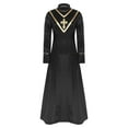 thumbnail image 3 of Choomomo Women Minister Preacher Church Clergy Robe Long Sleeve Cross Metallic Shiny Tunic Dress for Performance Black XL, 3 of 5