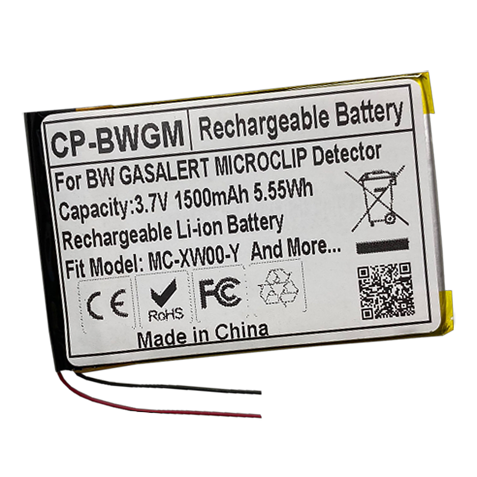 Replacement Lithium Polymer LiPo Battery 1500mAh Fit for BW GasAlert