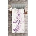 thumbnail image 3 of Ambesonne Spring Quilted Bedspread Set 2 Pcs, Violet Tree Blossoms Image, Twin Size, Plum White, 3 of 3