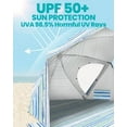 thumbnail image 4 of OutdoorMaster Pop Up Beach Umbrella, Portable Umbrella Shelter, Beach Shade Sun Canopy with UPF 50+ UV Protection, Extendable Floor with Carrying Bag, 4 of 7